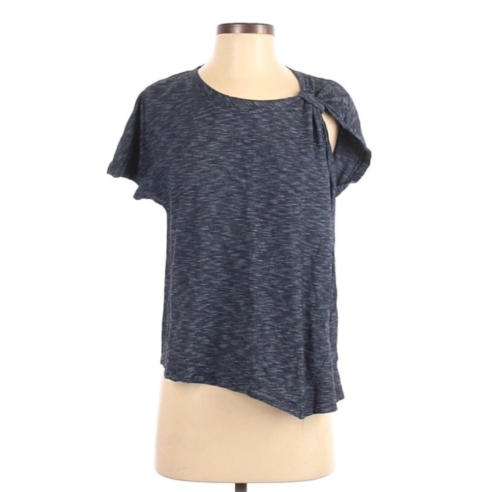 Anthropologie Blue Stripe T-shirt‎ Womens Size Small Deletta